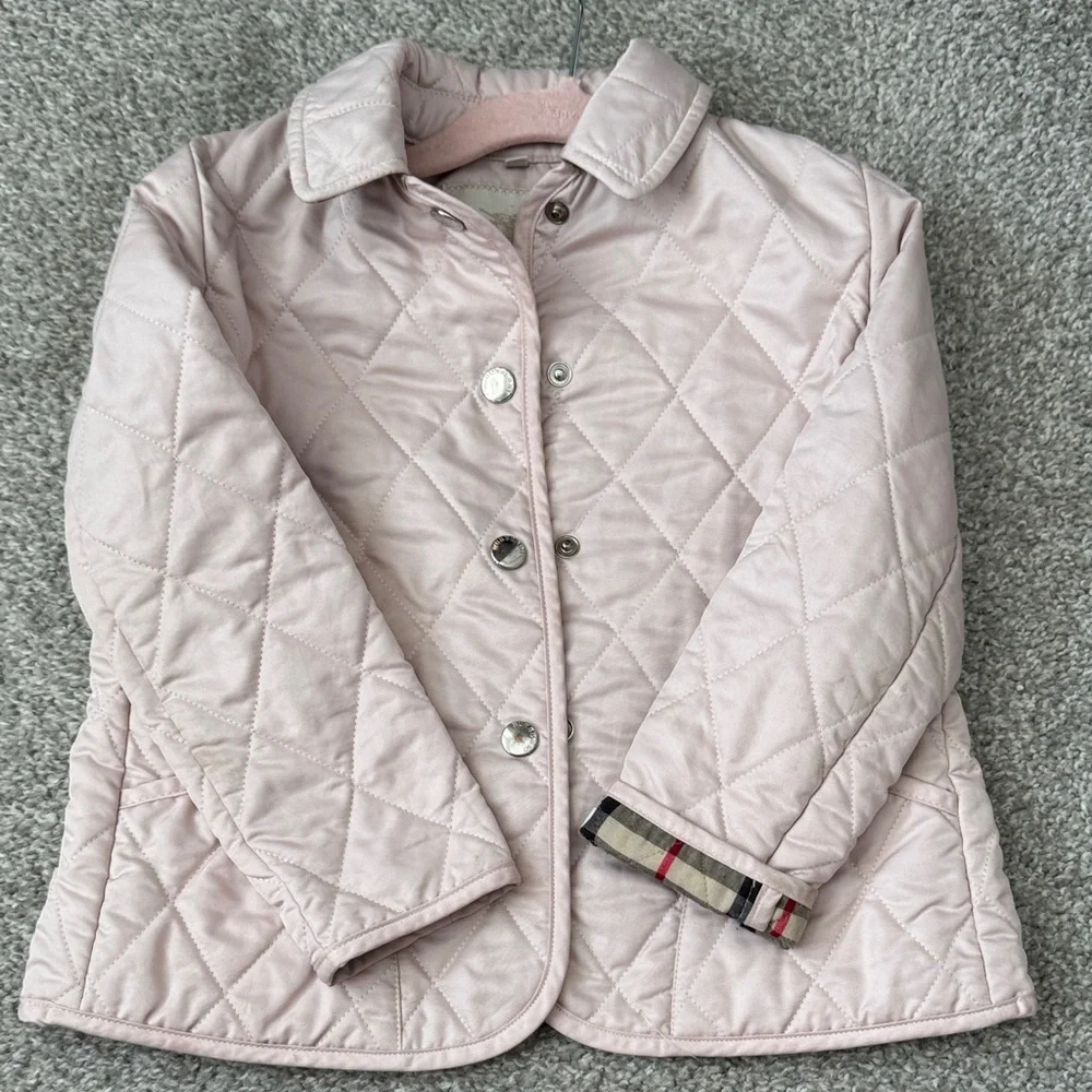Burberry Light Pink Quilted Kids Jacket - Picture 1 of 5